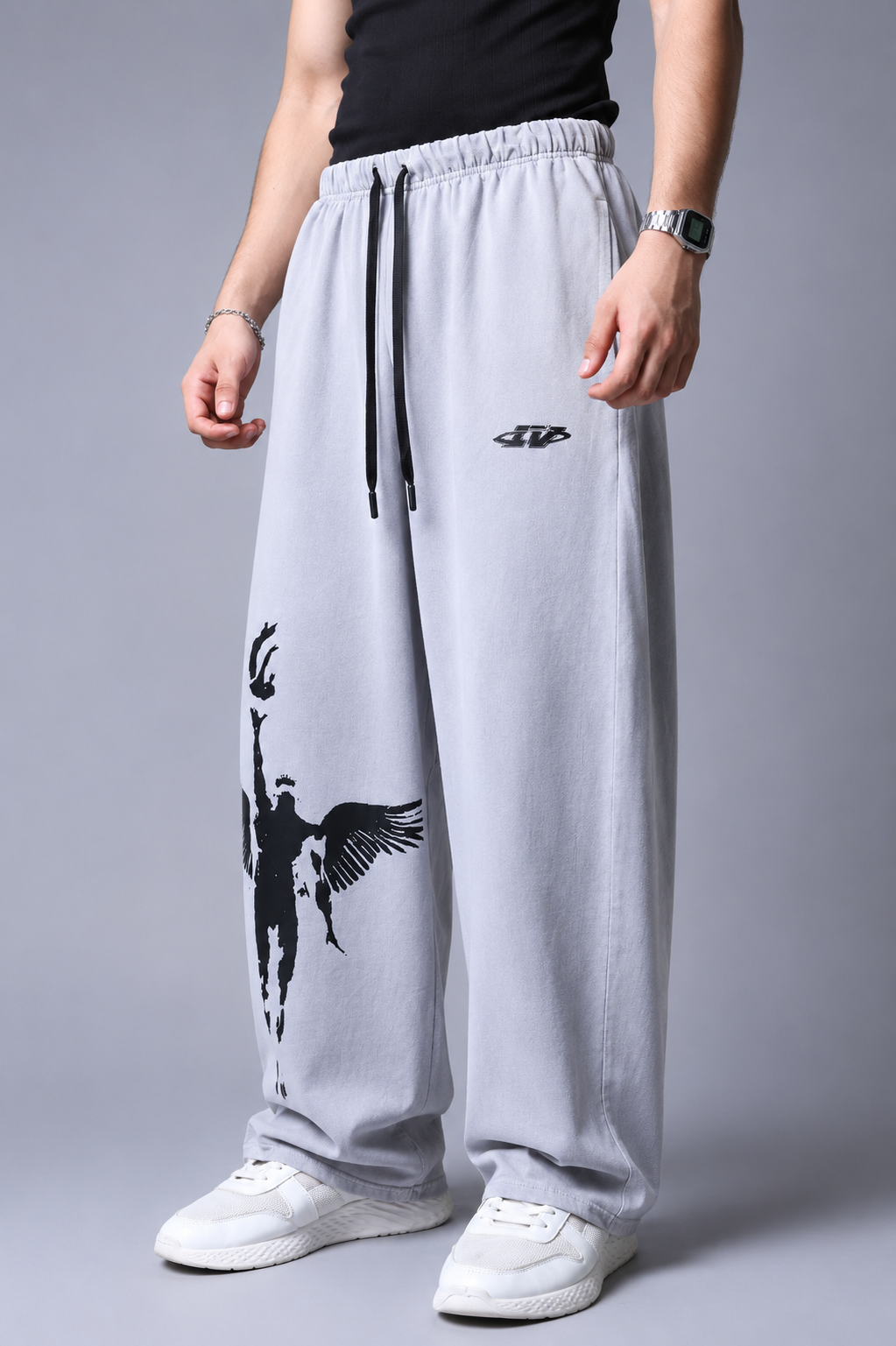 Rock Bottom Stonewashed Baggy Joggers