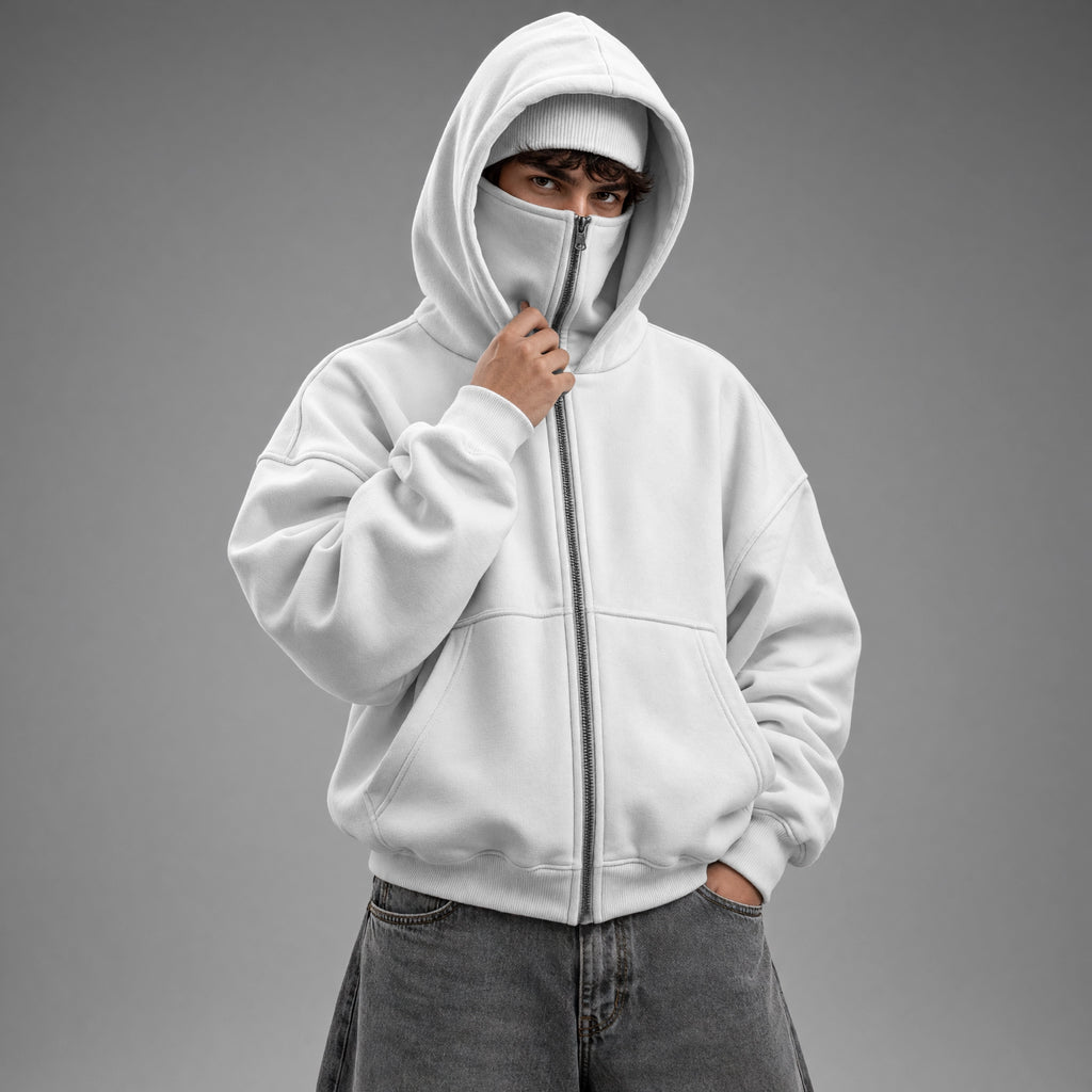Zero Face White Hoodie