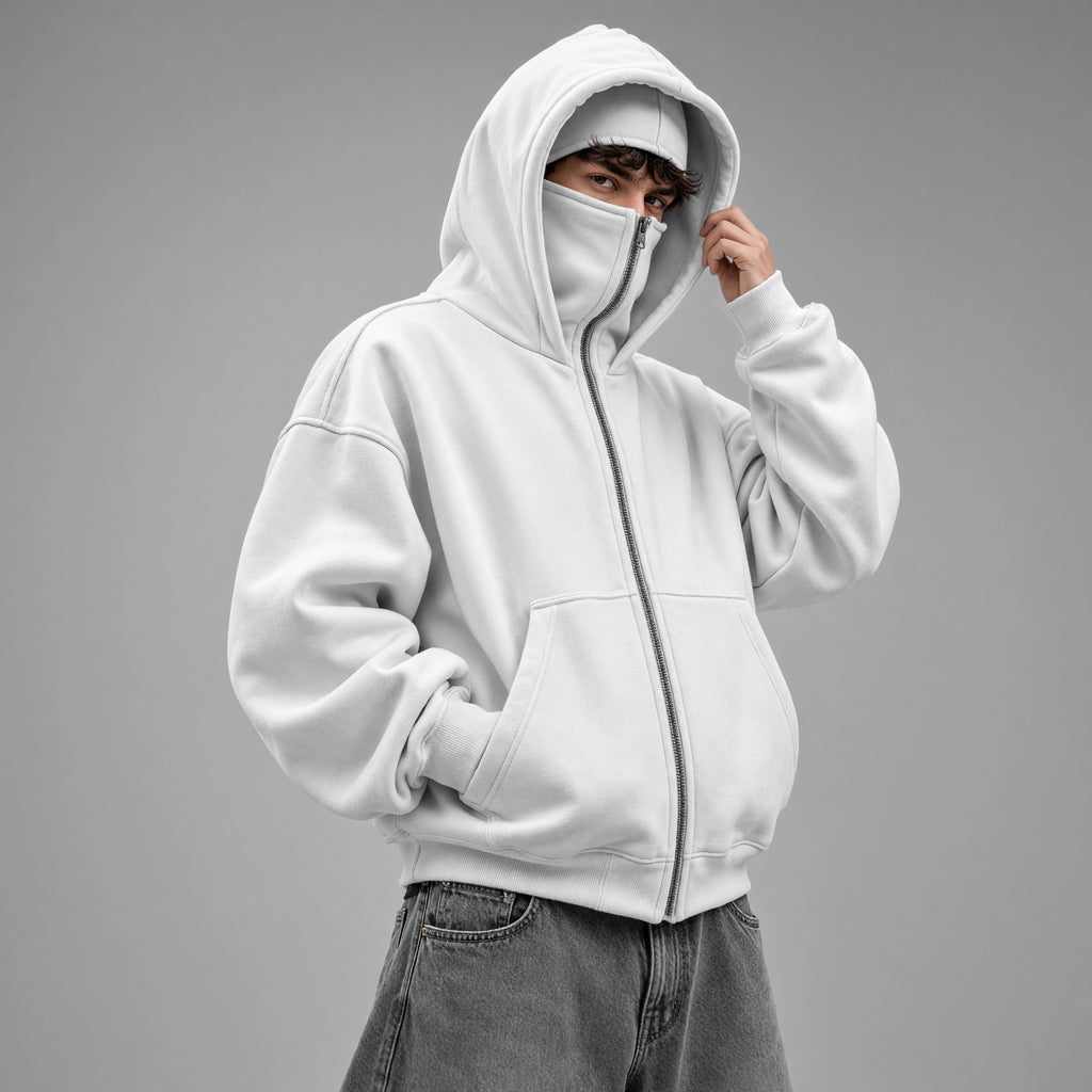 Zero Face White Hoodie